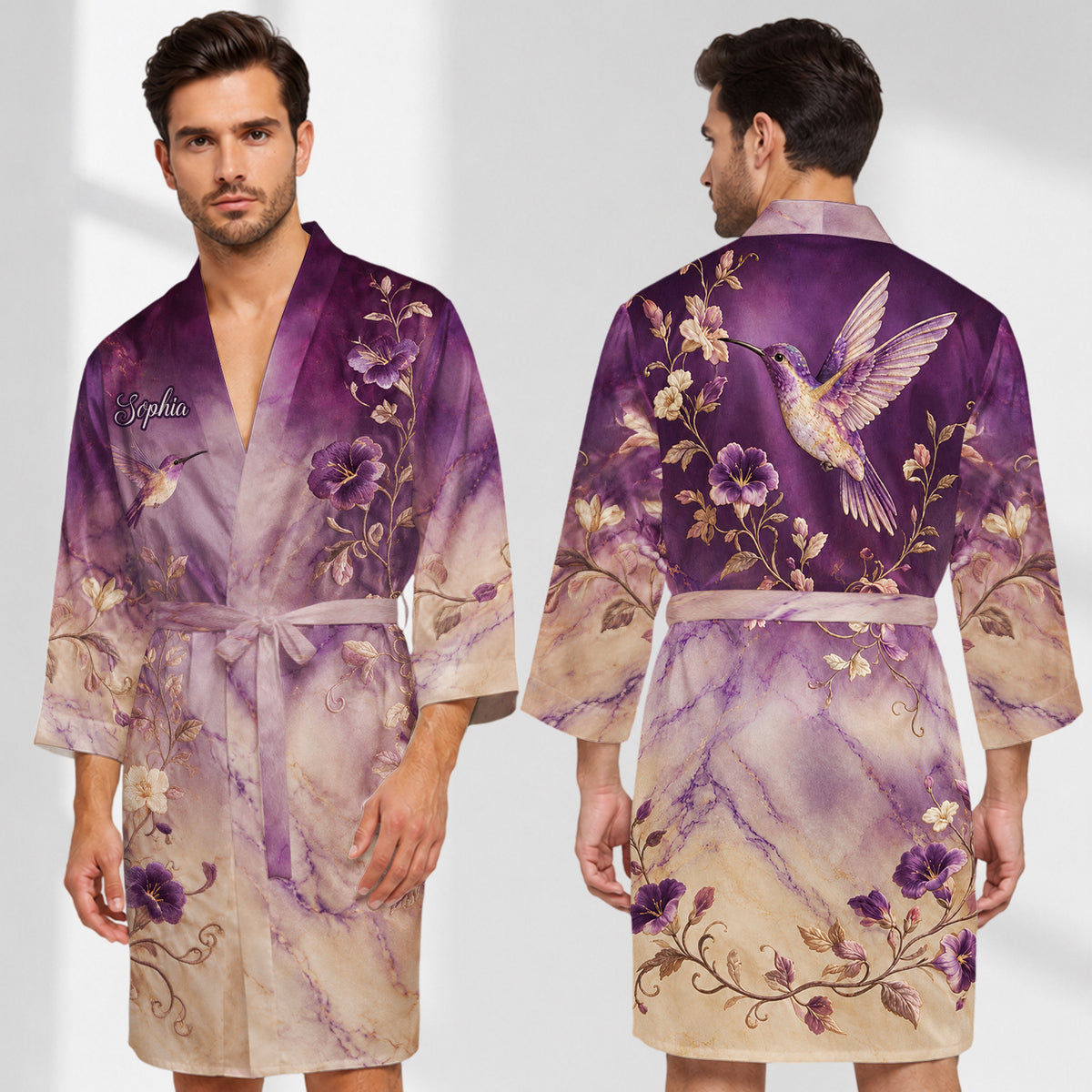 Robe Satin Personnalisée Colibri - Amour