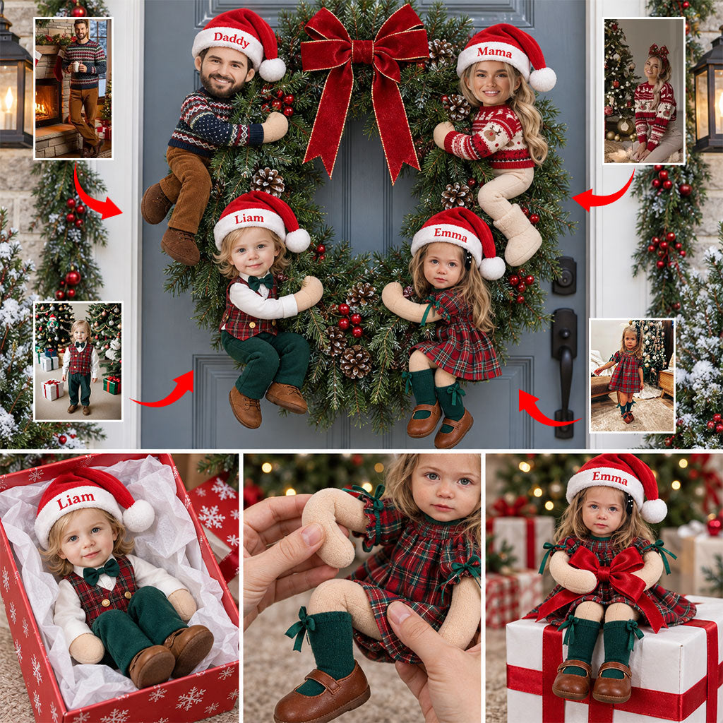 Funny Xmas Gift For Family Member - Personalized Family Posable Plush Doll