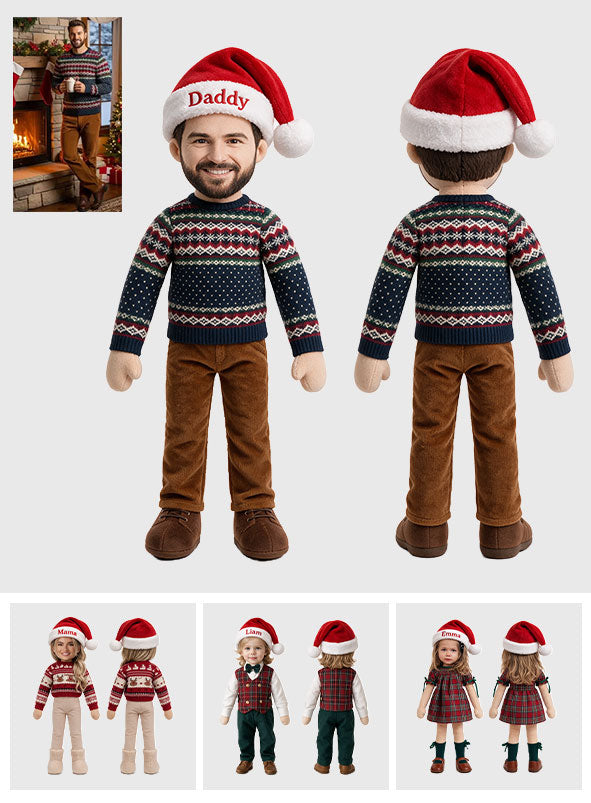 Funny Xmas Gift For Family Member - Personalized Family Posable Plush Doll