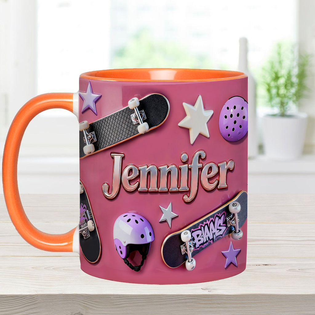J'adore le skateboard - Mug et sous-verre personnalisés sur le thème du skateboard