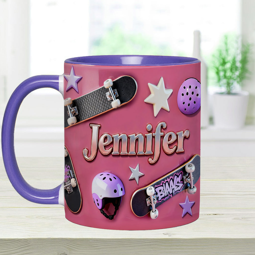 J'adore le skateboard - Mug et sous-verre personnalisés sur le thème du skateboard