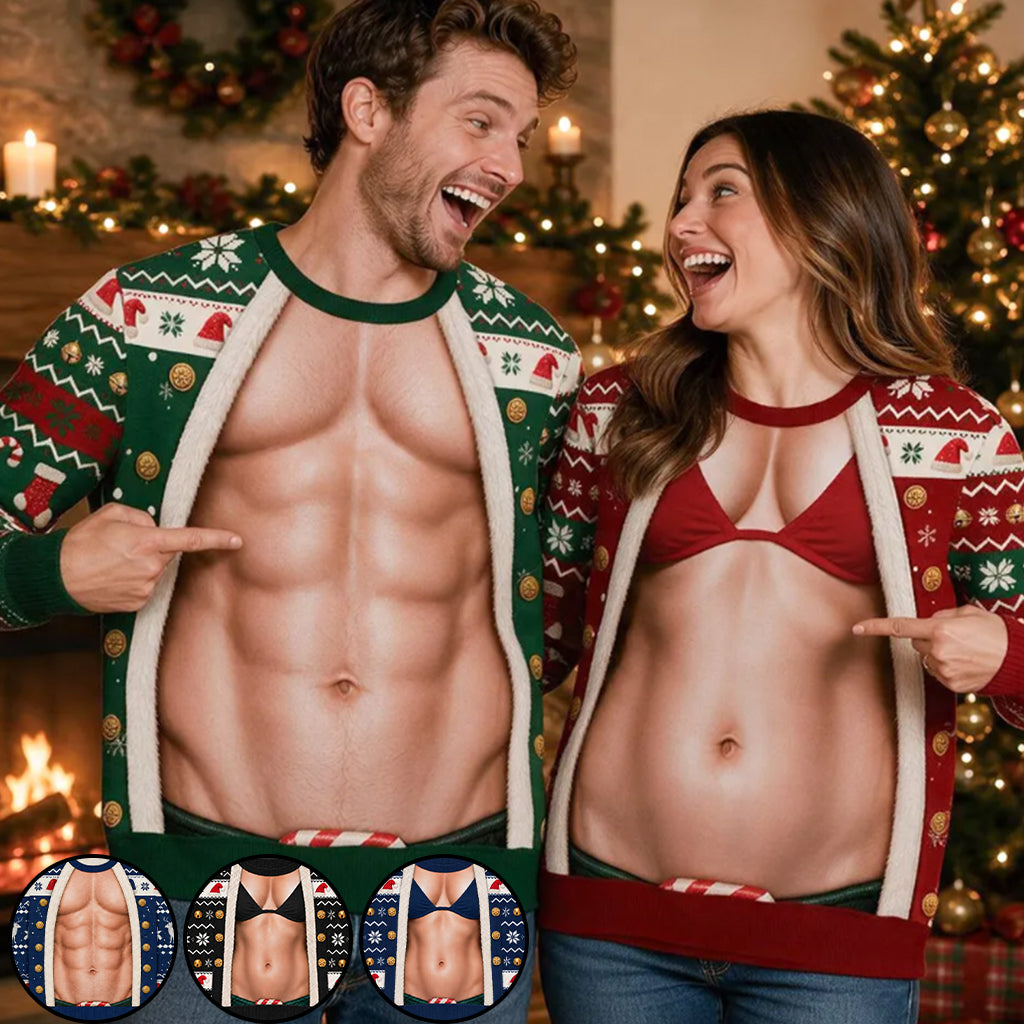 Funny Christmas Gift Idea - Personalized Spicy Couple Ugly Sweater
