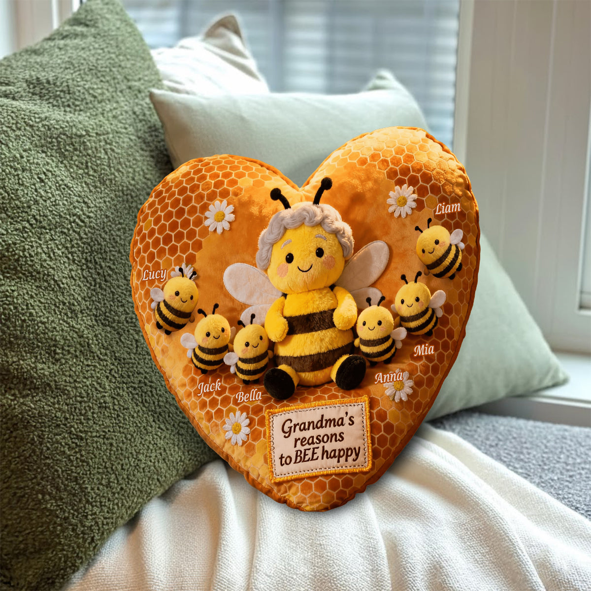 Perfect Gift For Mom, Grandma - Personalized Grandma Faux Fur Shaped Pillow