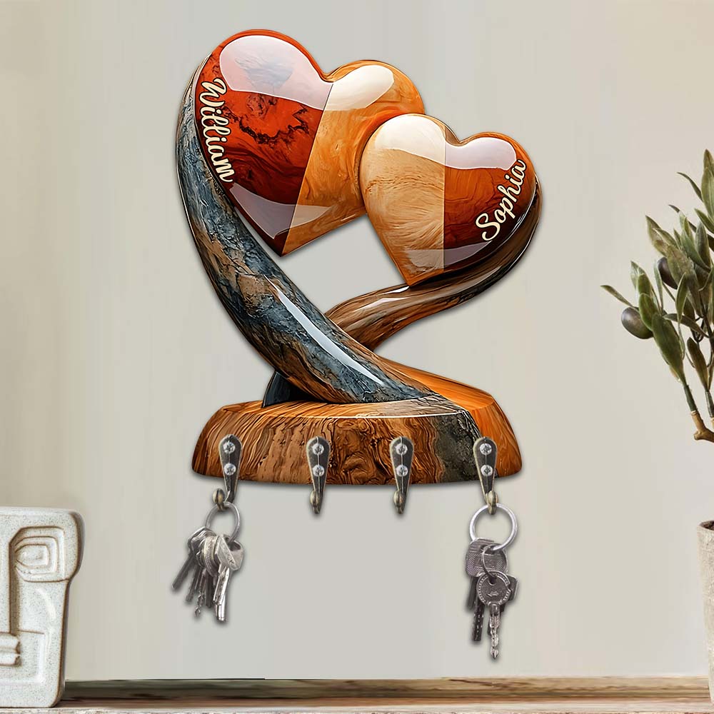 Home Sweet Home - Porte-clés personnalisé pour couple, forme sur mesure