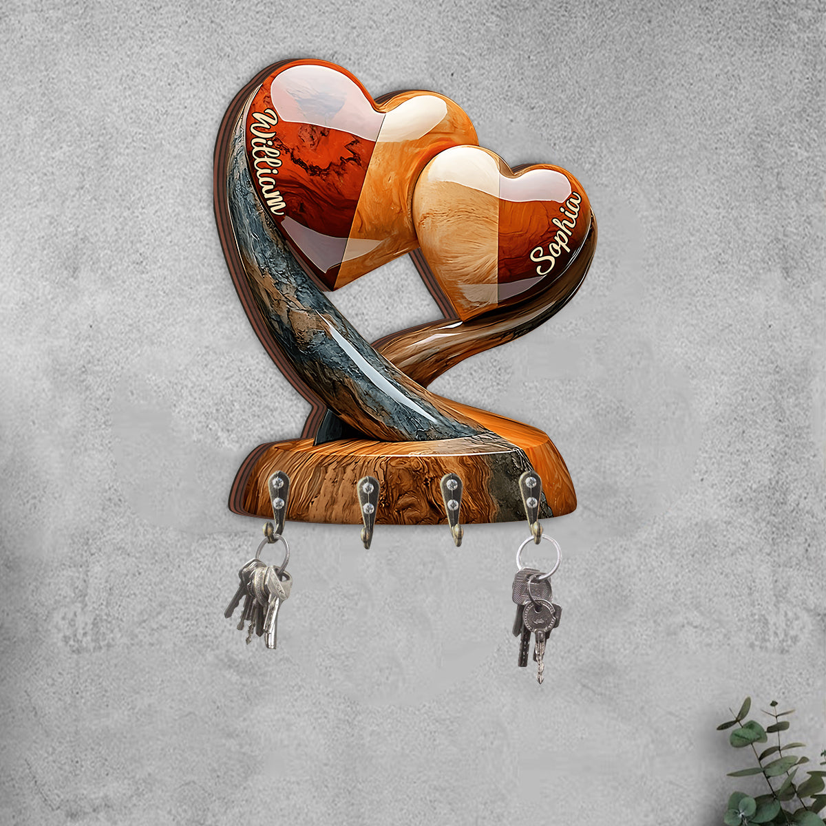 Home Sweet Home - Porte-clés personnalisé pour couple, forme sur mesure