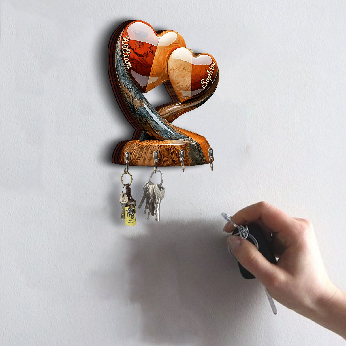 Home Sweet Home - Porte-clés personnalisé pour couple, forme sur mesure