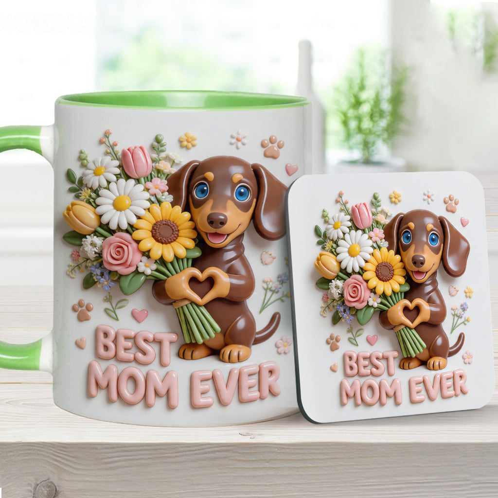 Mug & Sous-verre Personnalisé - Photo Personnalisée de Chien