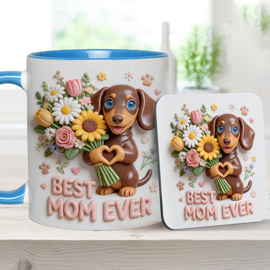 Mug & Sous-verre Personnalisé - Photo Personnalisée de Chien