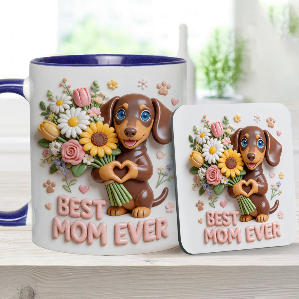 Mug & Sous-verre Personnalisé - Photo Personnalisée de Chien