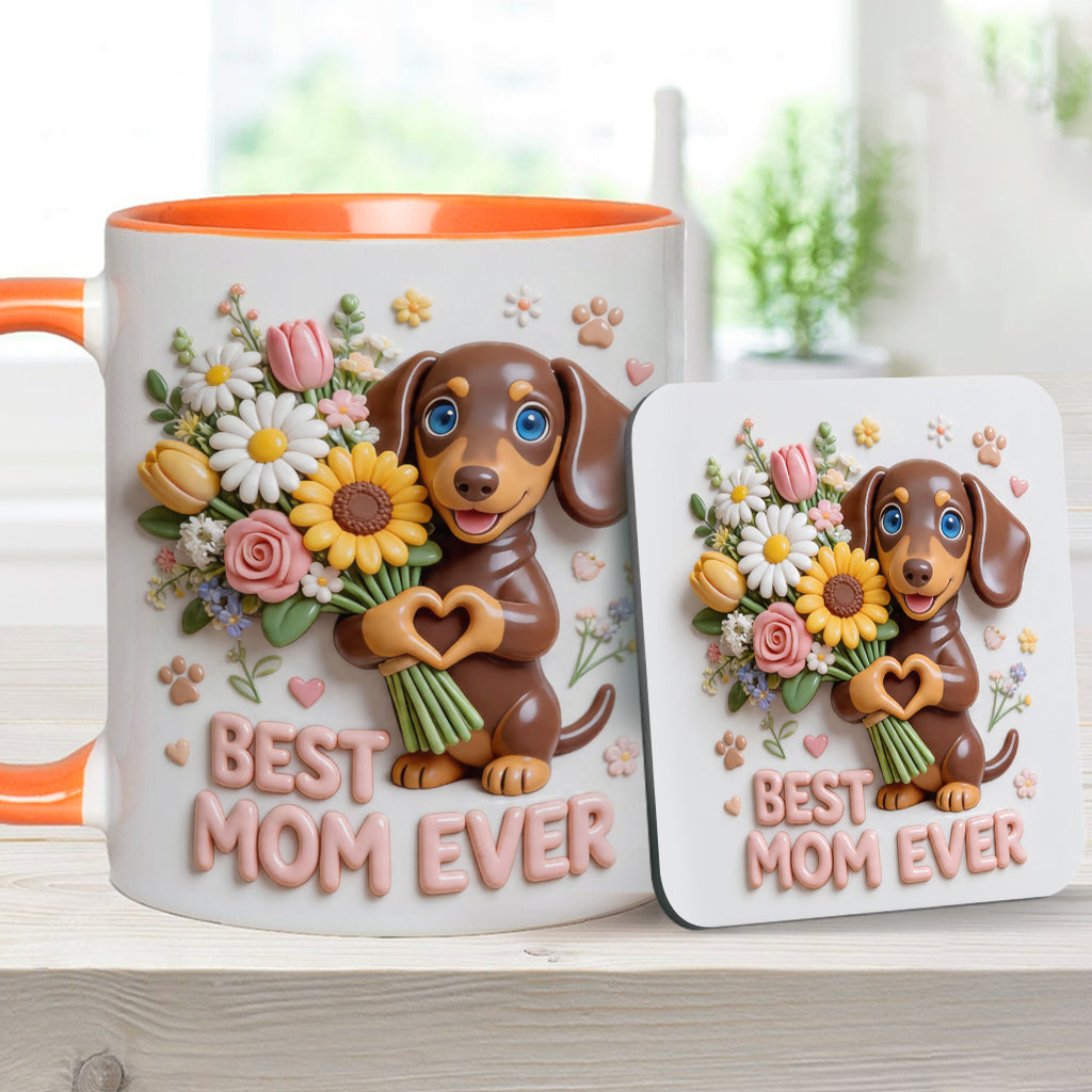 Mug & Sous-verre Personnalisé - Photo Personnalisée de Chien