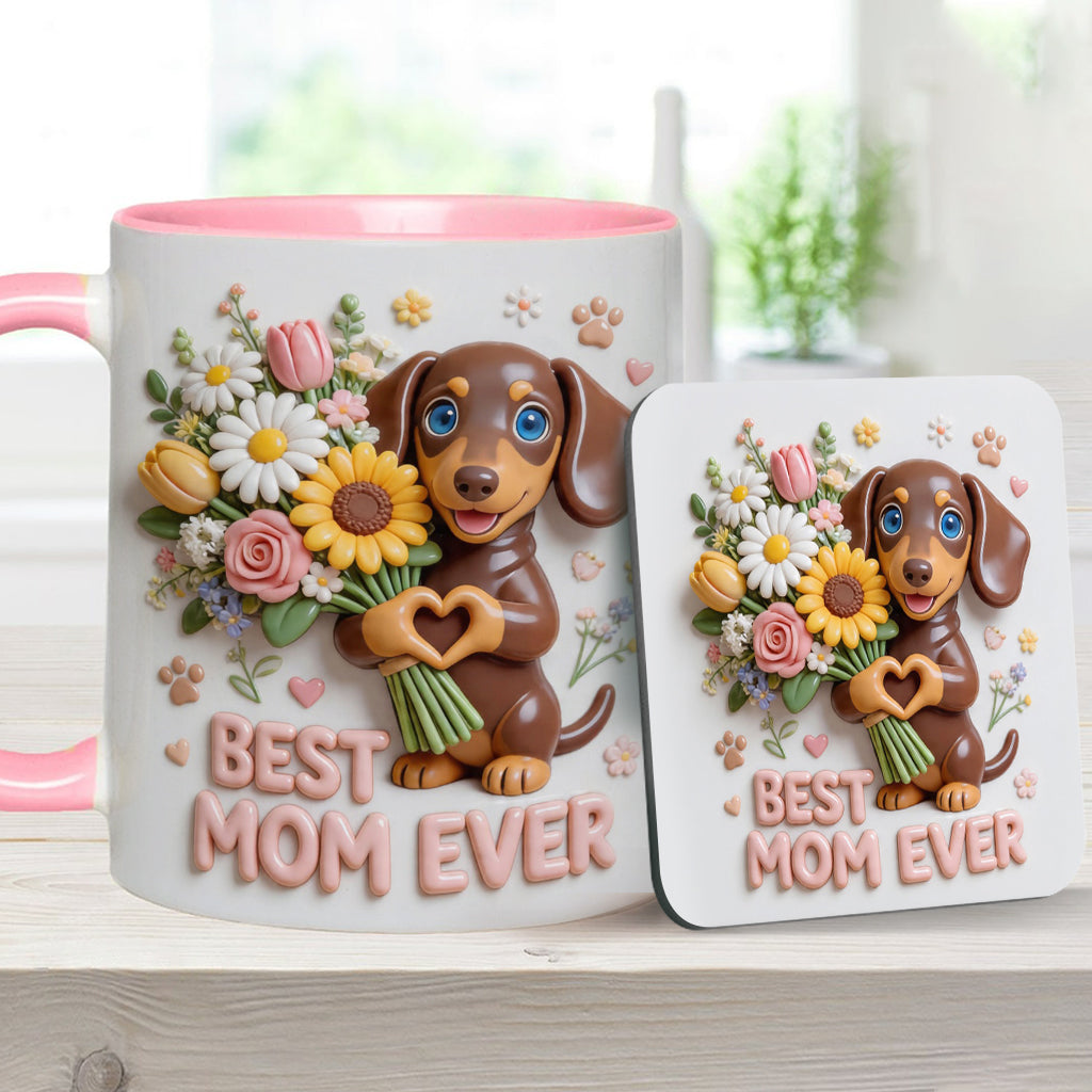 Mug & Sous-verre Personnalisé - Photo Personnalisée de Chien