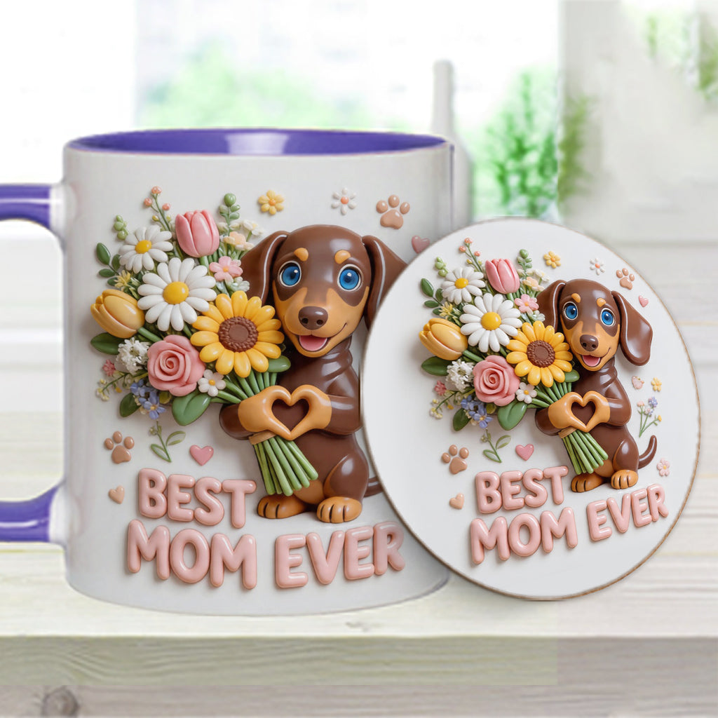 Mug & Sous-verre Personnalisé - Photo Personnalisée de Chien