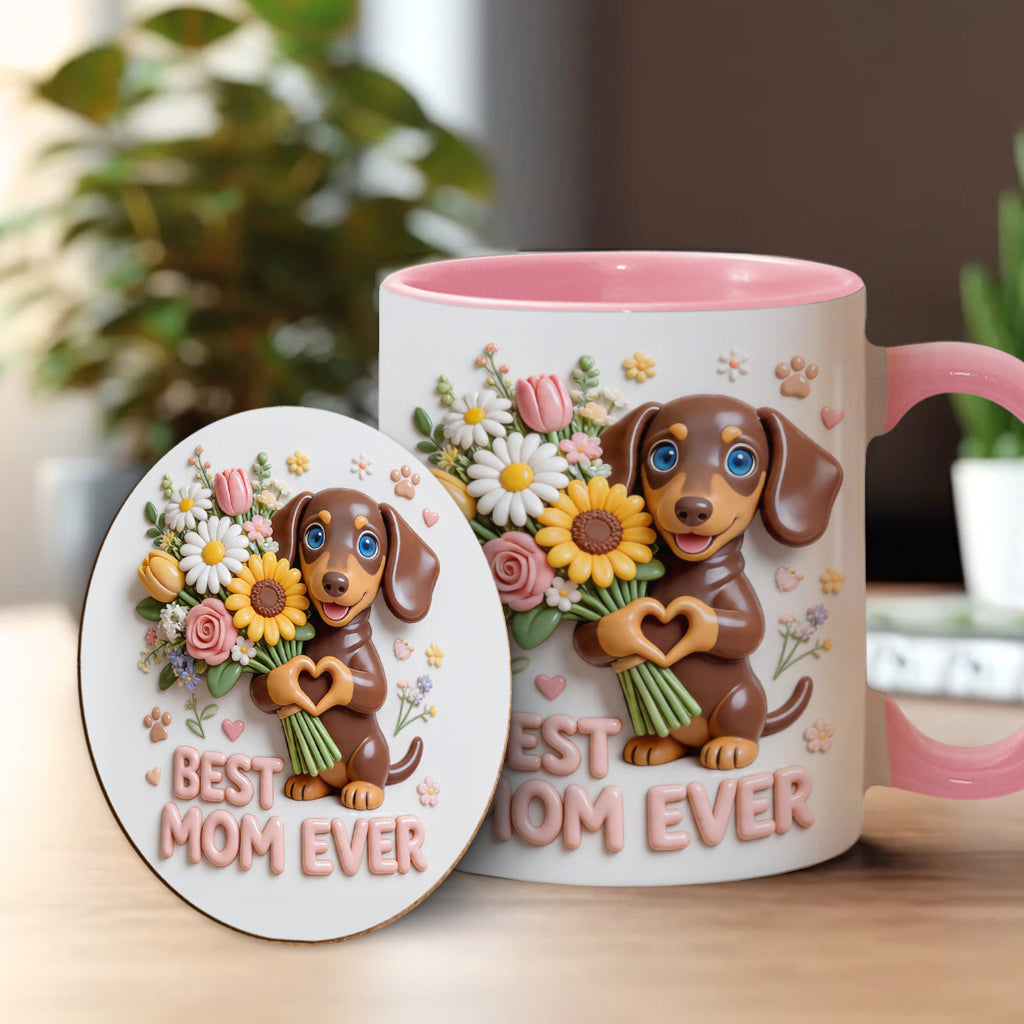 Mug & Sous-verre Personnalisé - Photo Personnalisée de Chien