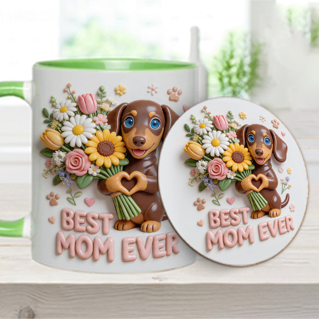 Mug & Sous-verre Personnalisé - Photo Personnalisée de Chien