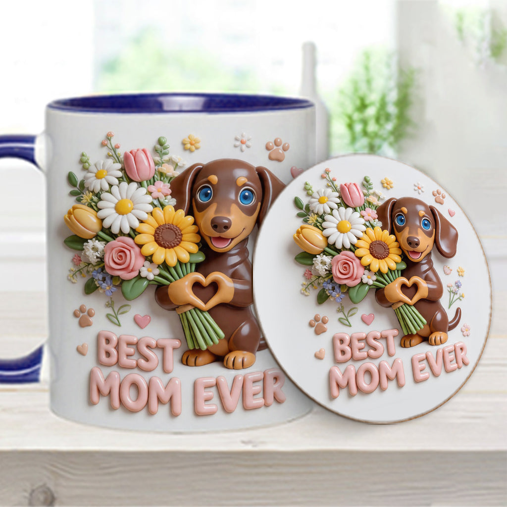 Mug & Sous-verre Personnalisé - Photo Personnalisée de Chien