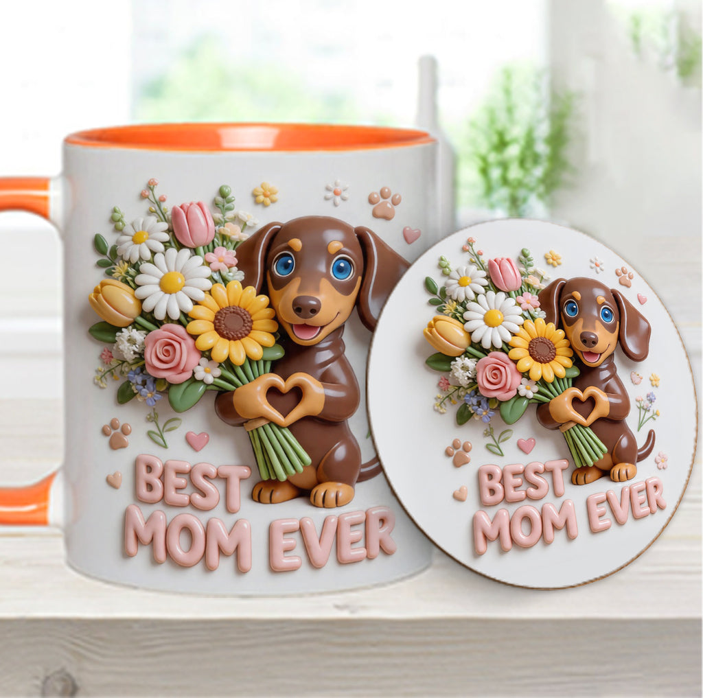 Mug & Sous-verre Personnalisé - Photo Personnalisée de Chien