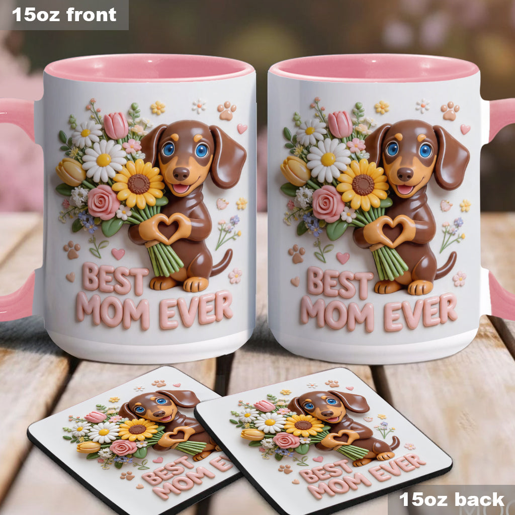 Mug & Sous-verre Personnalisé - Photo Personnalisée de Chien
