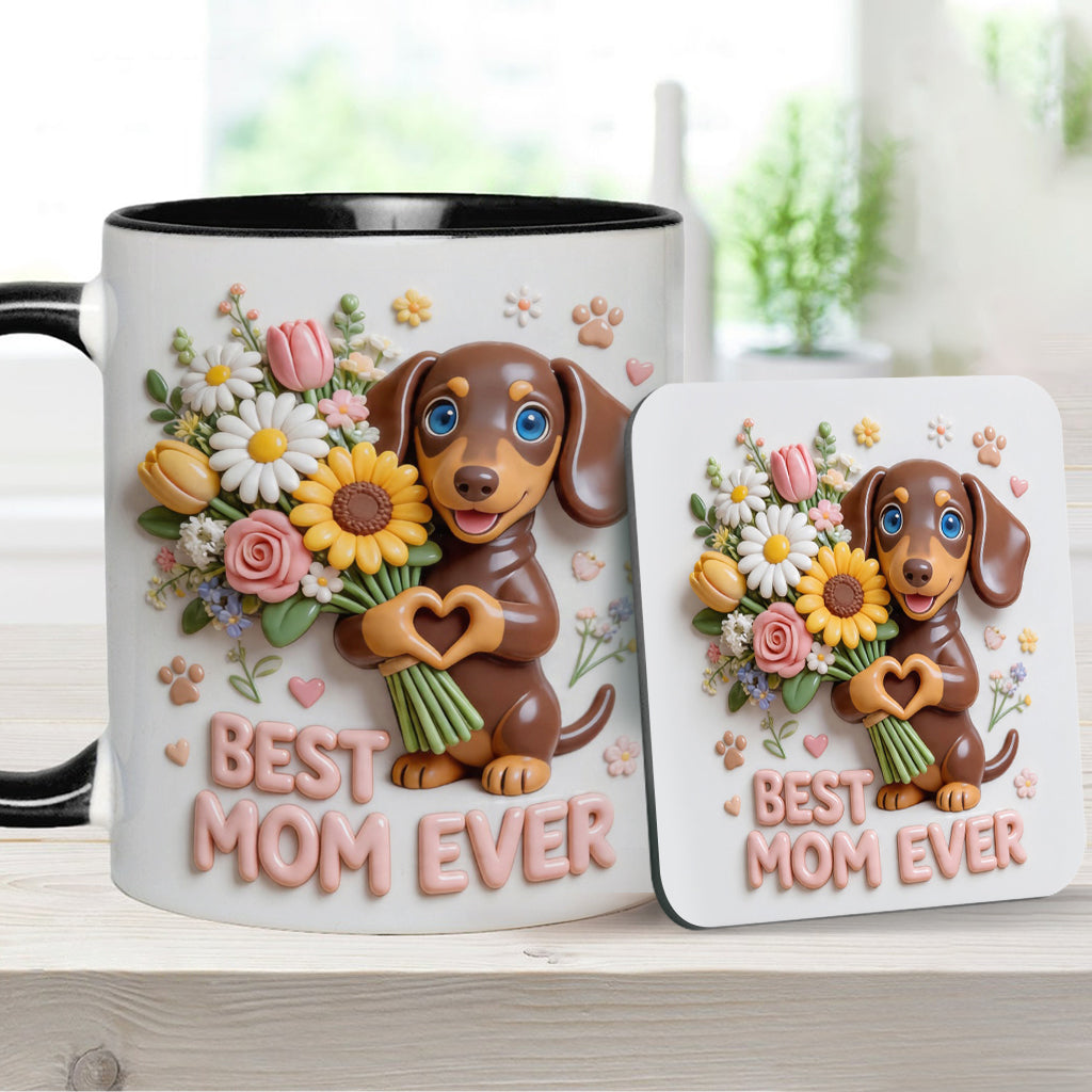 Mug & Sous-verre Personnalisé - Photo Personnalisée de Chien