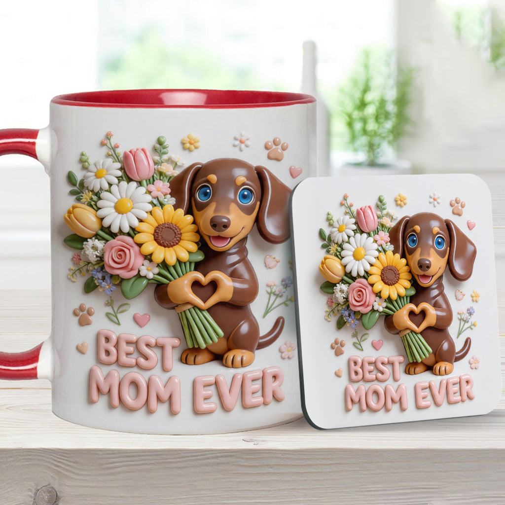Mug & Sous-verre Personnalisé - Photo Personnalisée de Chien
