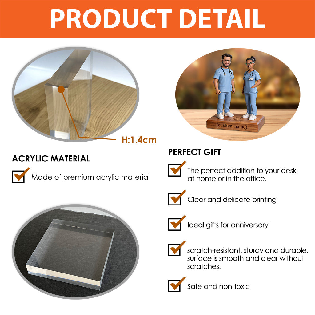 Idée cadeau pour infirmière - Plaque acrylique personnalisée en forme de infirmière