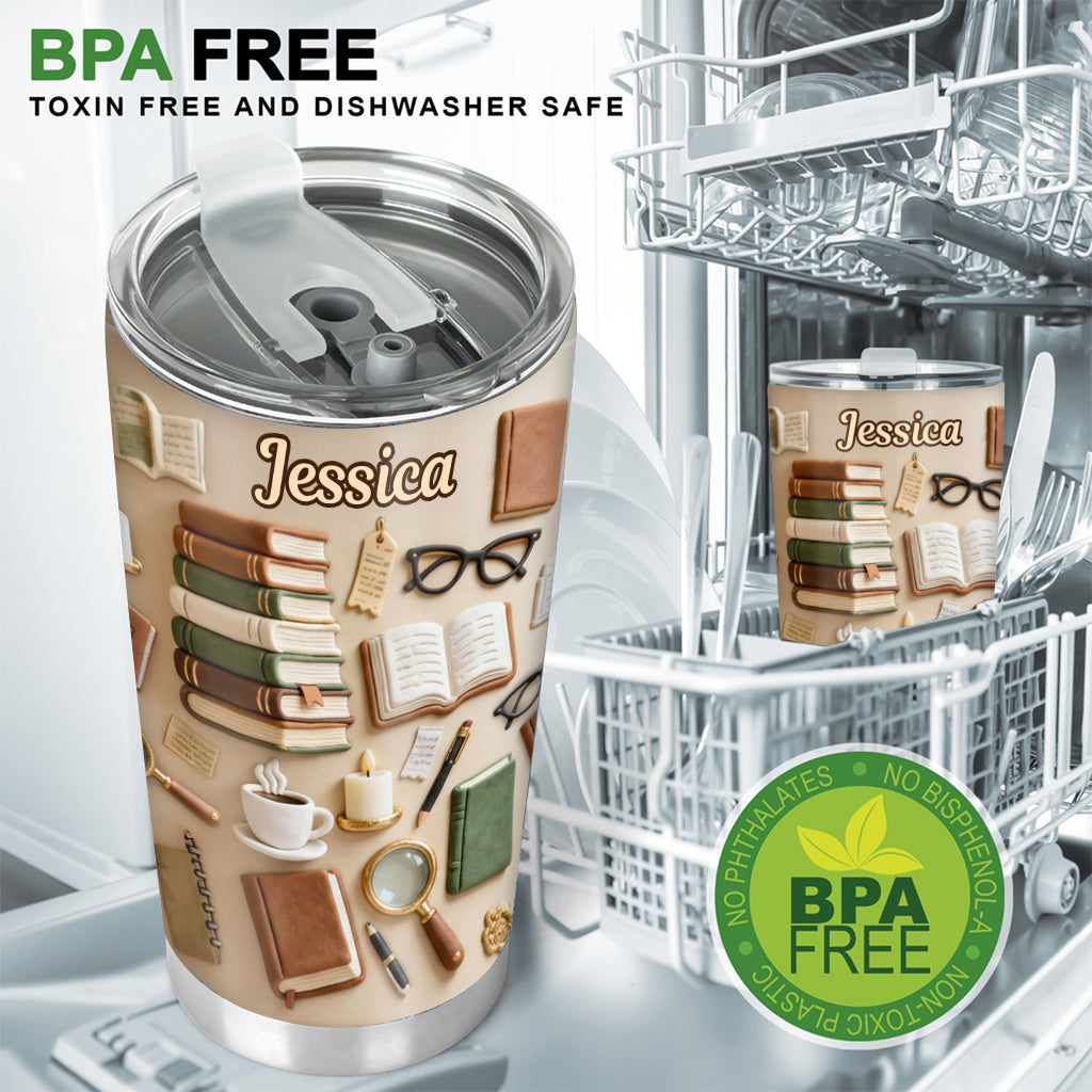 Just One More Chapter - Personalized Book Tumbler