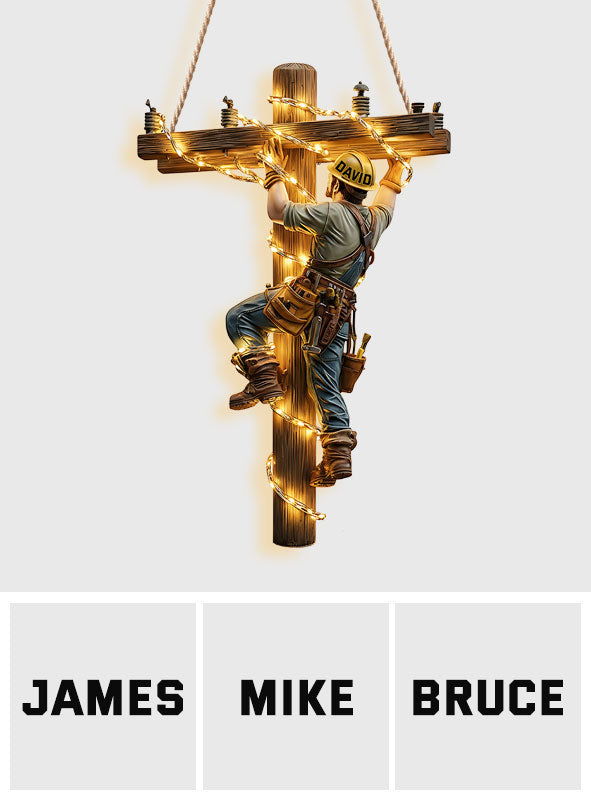 Gardez la lumière allumée - Panneau lumineux LED personnalisé pour électricien en acrylique