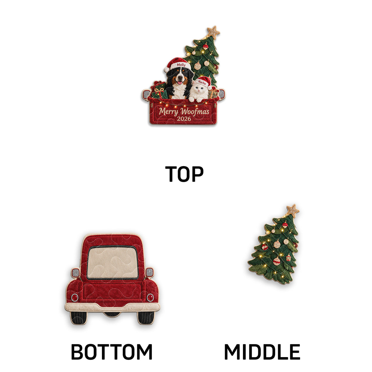 Merry Woofmas - Personalized Dog Quilted Door Hanger