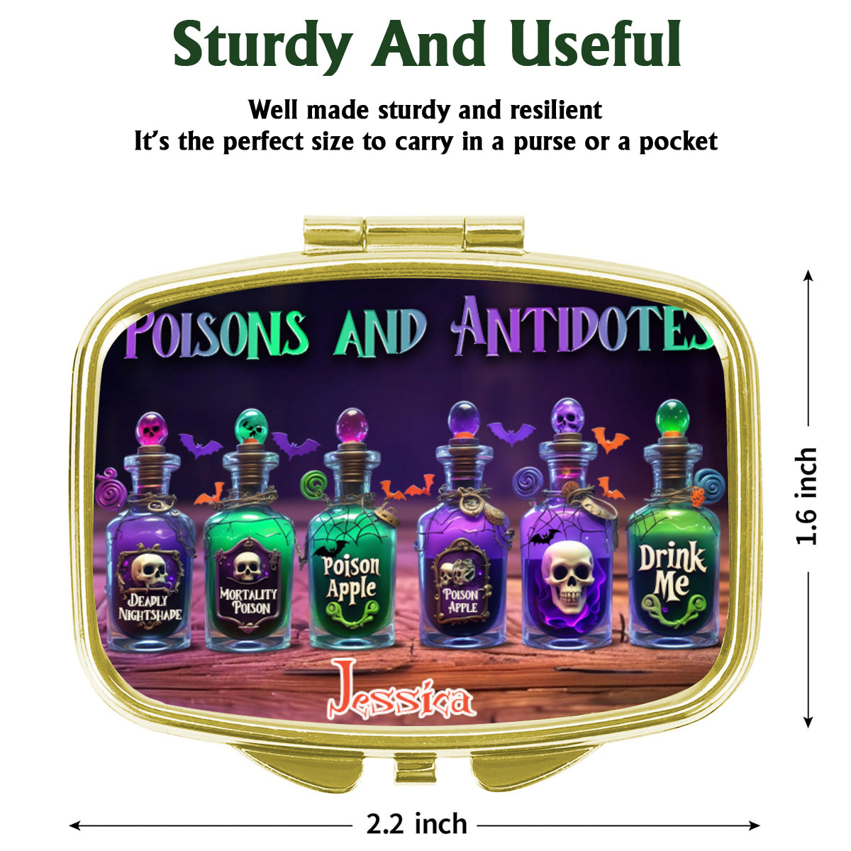 Piluliers et antidotes - Boîte à pilules personnalisée pour sorcière