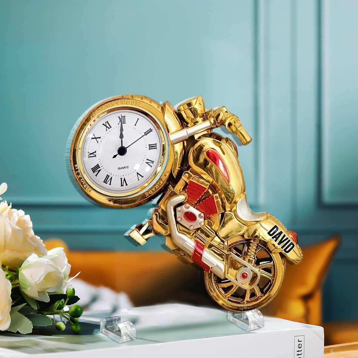 Il est temps de rouler à moto - Plaque horloge acrylique personnalisée pour motard