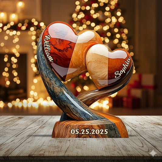 Cadeau de Noël pour les amoureux - Plaque acrylique personnalisée pour couple