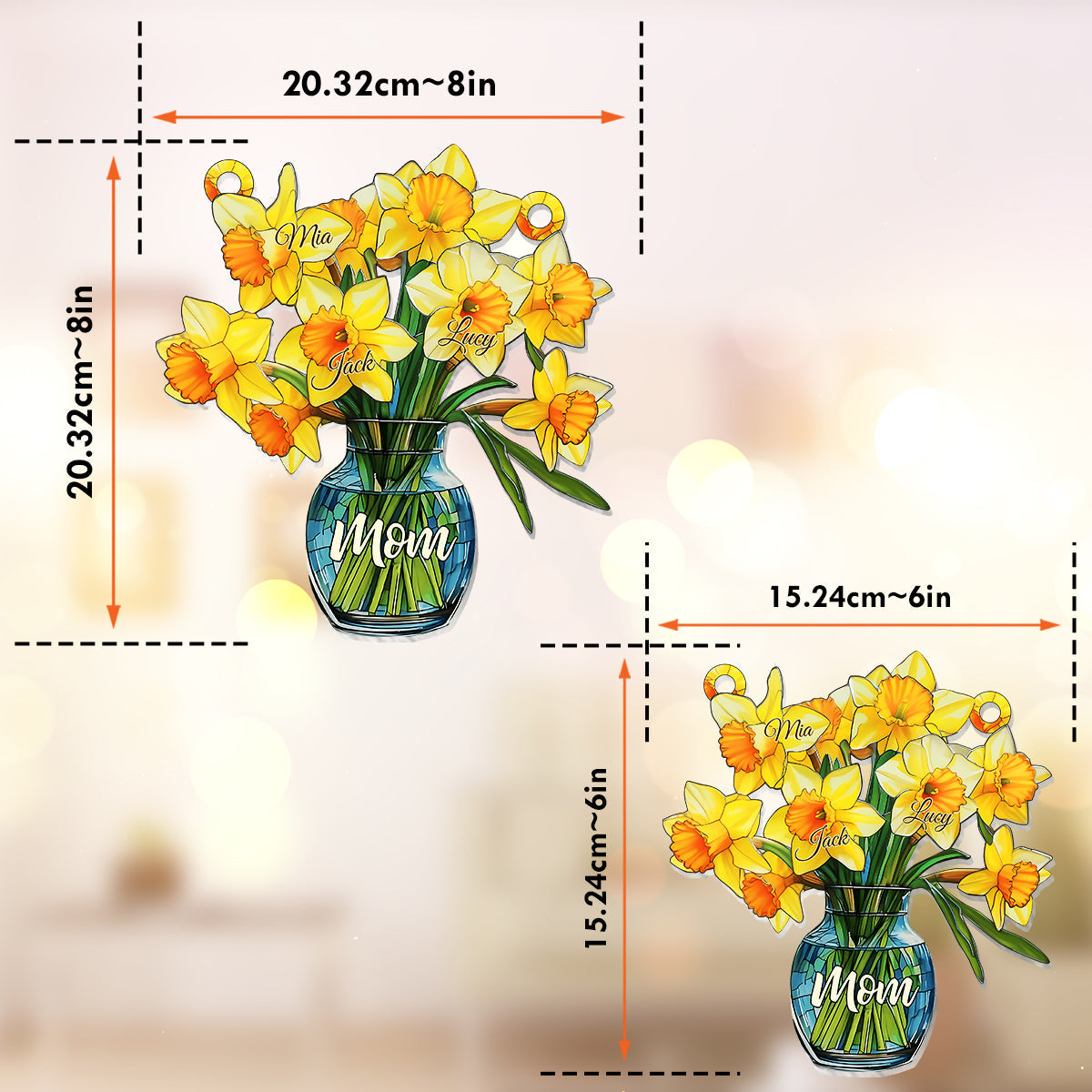 Mom’s Blossom - Personalized Mother Window Hanging Suncatcher Ornament