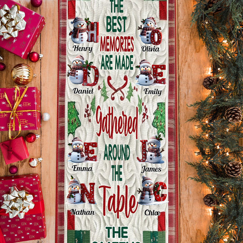 Merry Christmas - Personalized Family Table Runner & Placemat