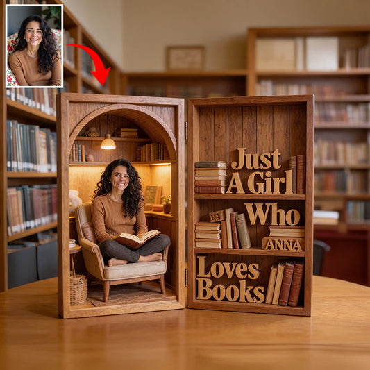 Juste une fille qui aime les livres - Diptyque acrylique personnalisé « Un livre pour toutes les occasions »