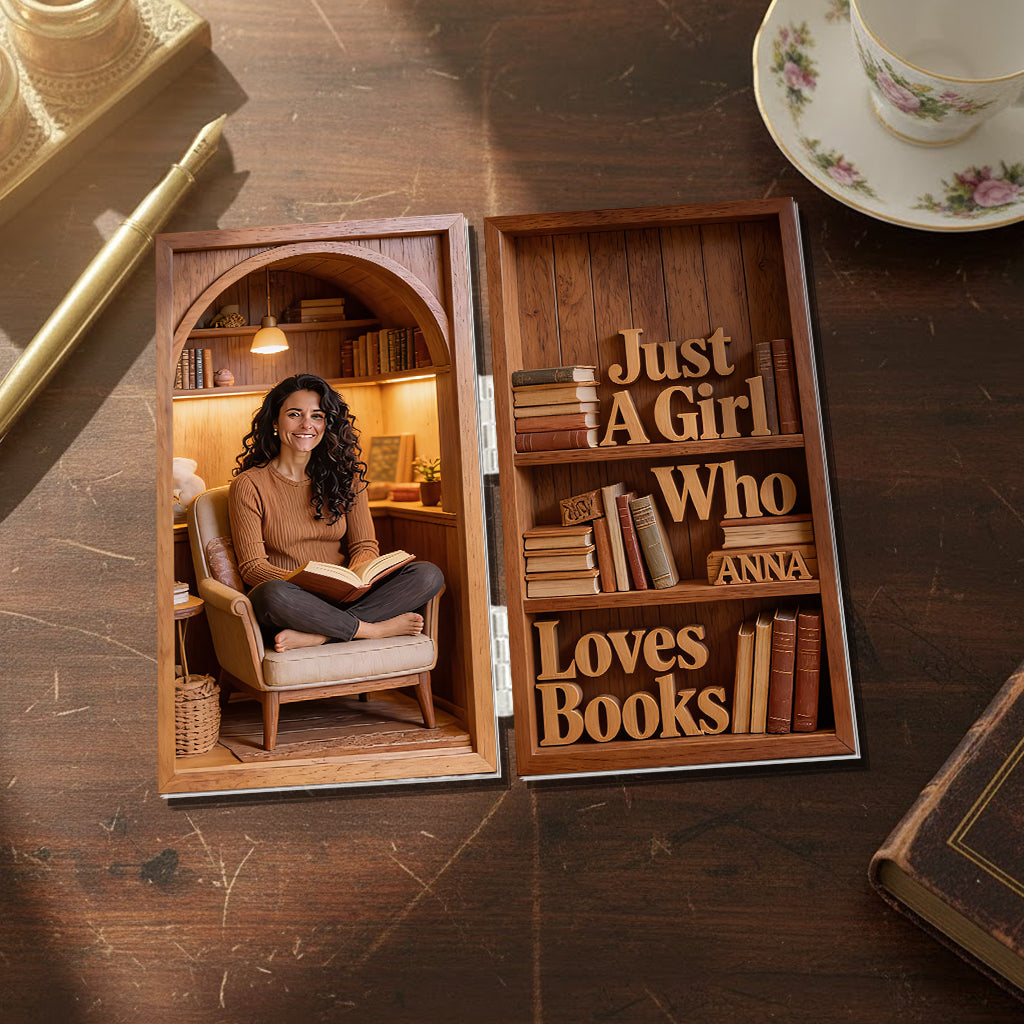 Juste une fille qui aime les livres - Diptyque acrylique personnalisé « Un livre pour toutes les occasions »