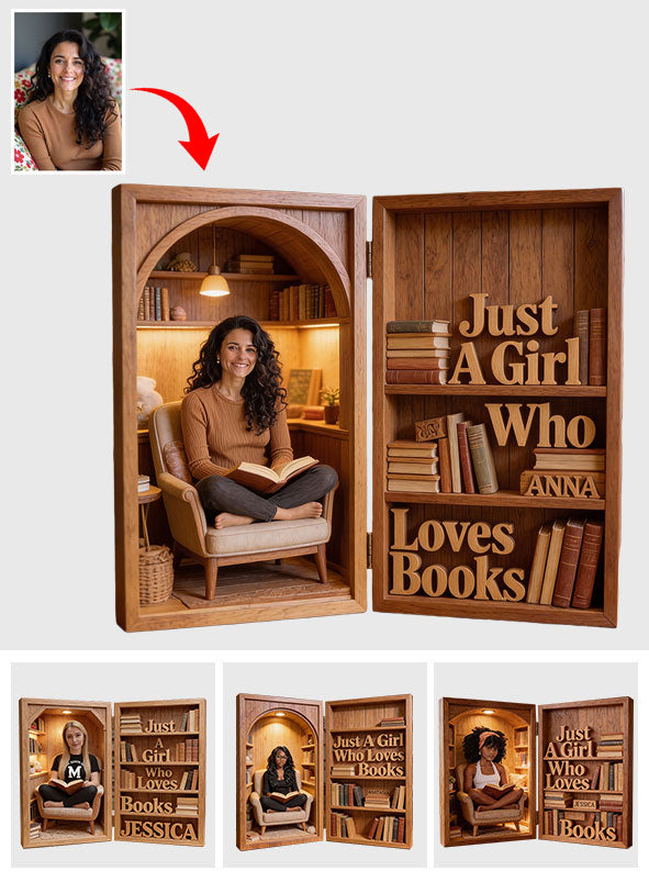 Juste une fille qui aime les livres - Diptyque acrylique personnalisé « Un livre pour toutes les occasions »