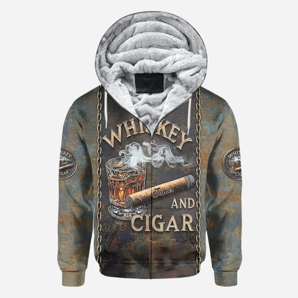 Whisky et cigares - T-shirt personnalisé avec motif whisky intégral
