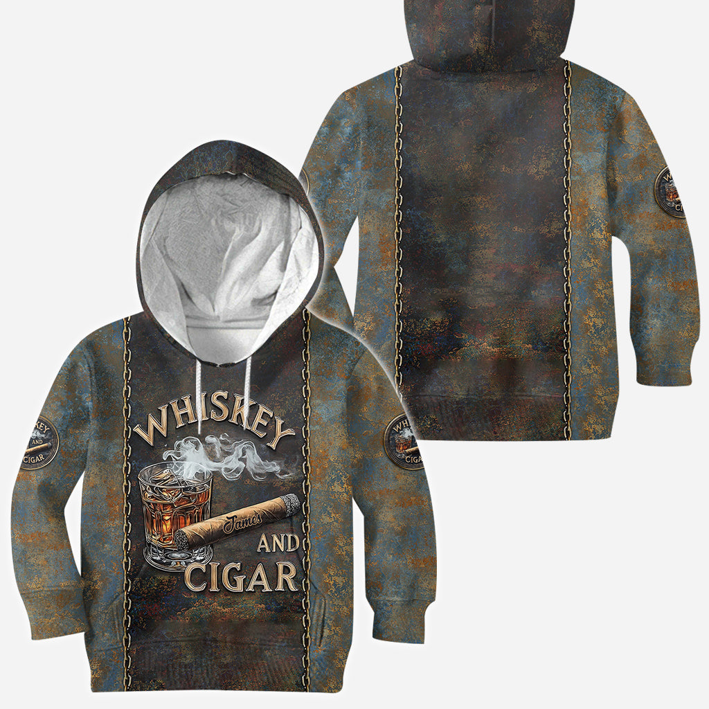 Whisky et cigares - T-shirt personnalisé avec motif whisky intégral