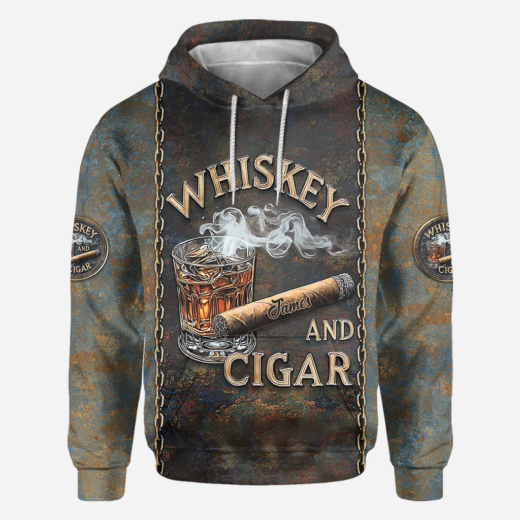 Whisky et cigares - T-shirt personnalisé avec motif whisky intégral