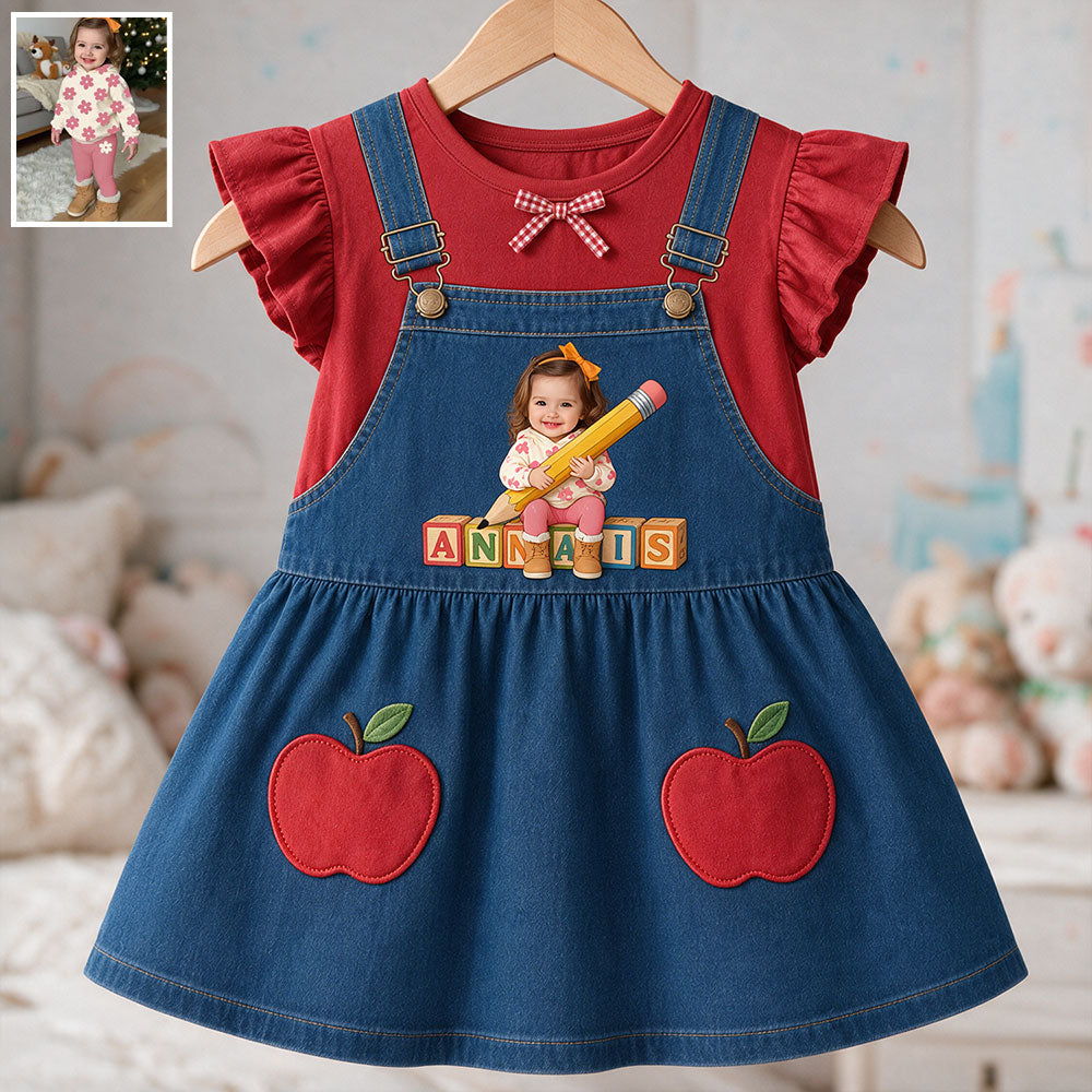 Back To School Gift For Girl/ Daughter/ Granddaughter... - Personalized Kid Kid Ruffle Sleeve Dress