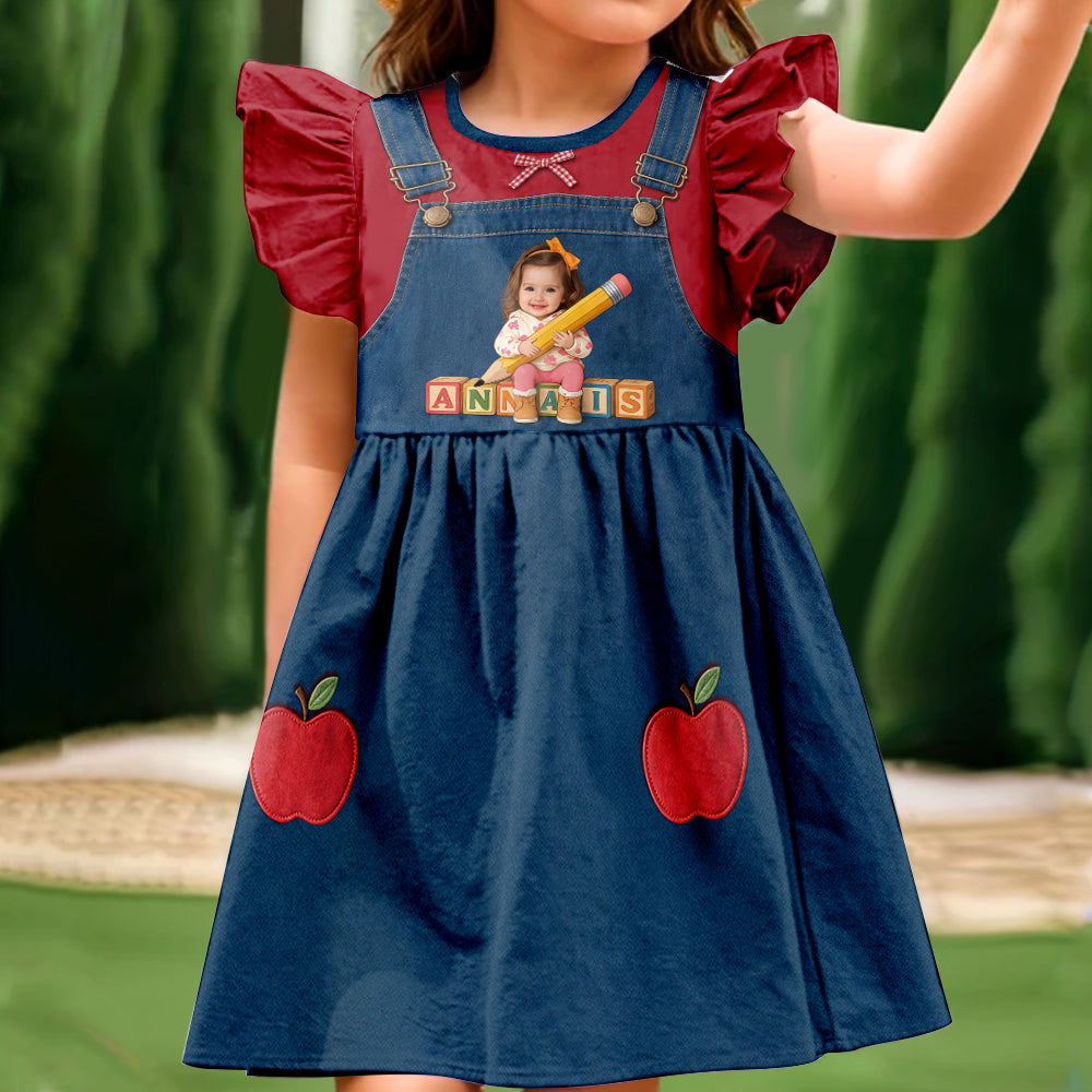 Back To School Gift For Girl/ Daughter/ Granddaughter... - Personalized Kid Kid Ruffle Sleeve Dress