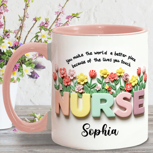 Le métier d'infirmière est un travail de cœur - Mug personnalisé pour infirmière