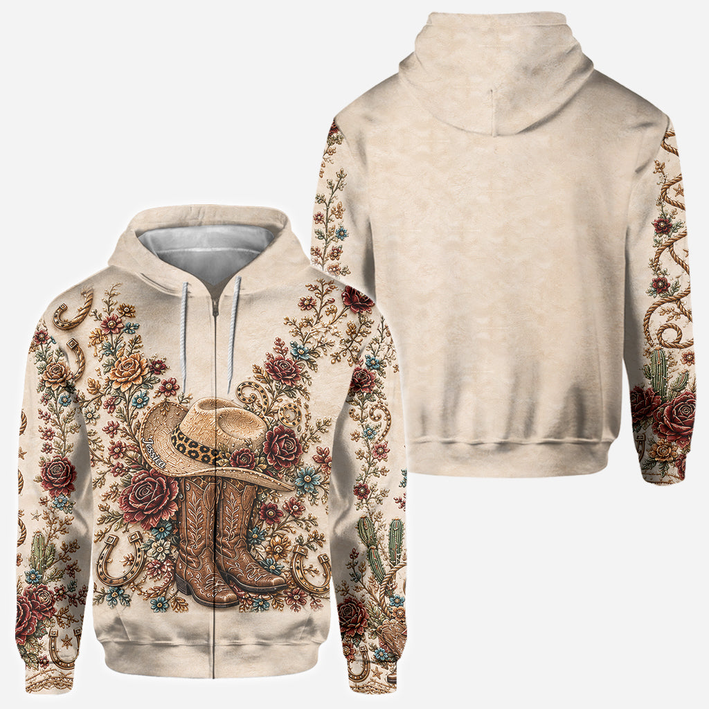 Rodeo Romance - Personalized Cowgirl All Over Shirt