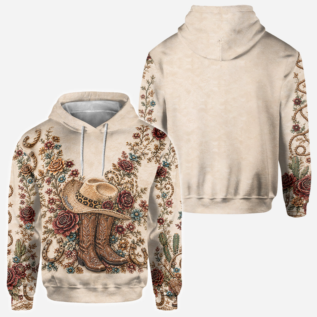 Rodeo Romance - Personalized Cowgirl All Over Shirt