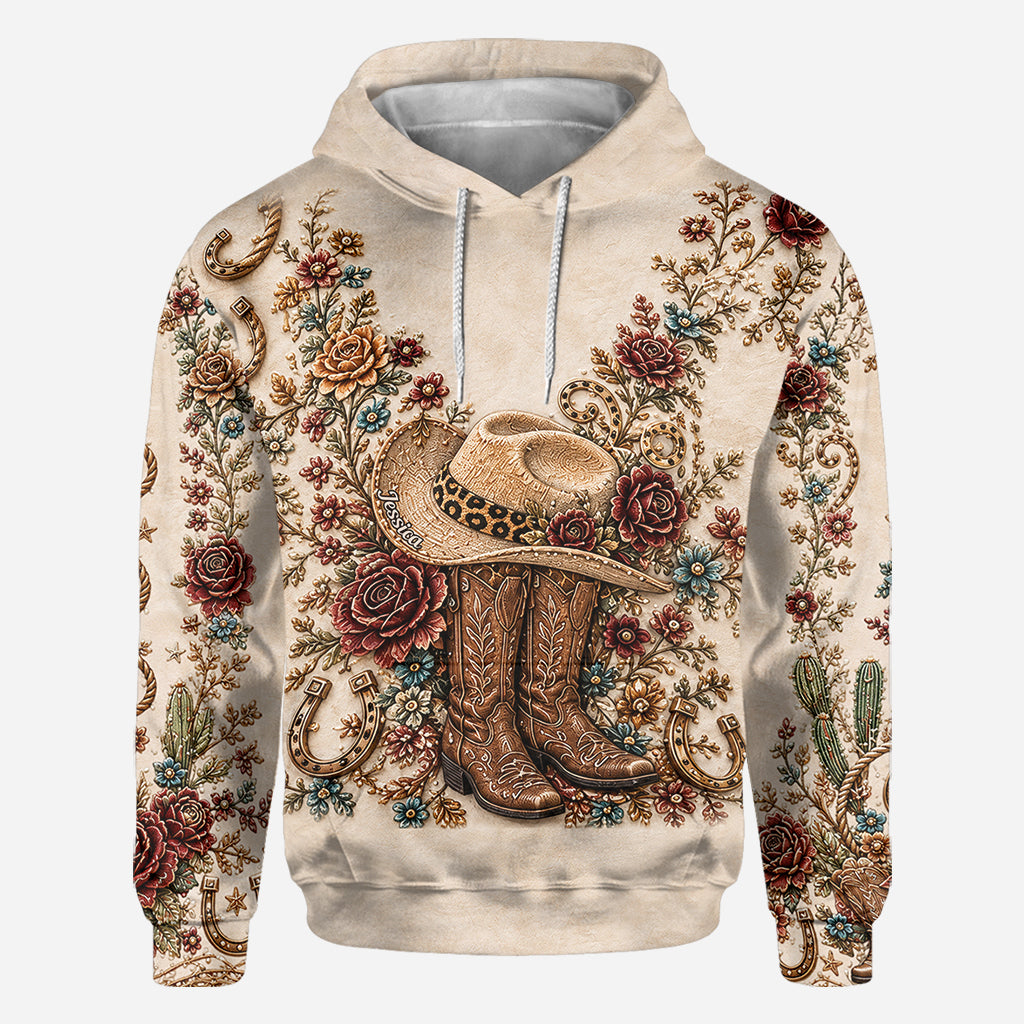 Rodeo Romance - Personalized Cowgirl All Over Shirt