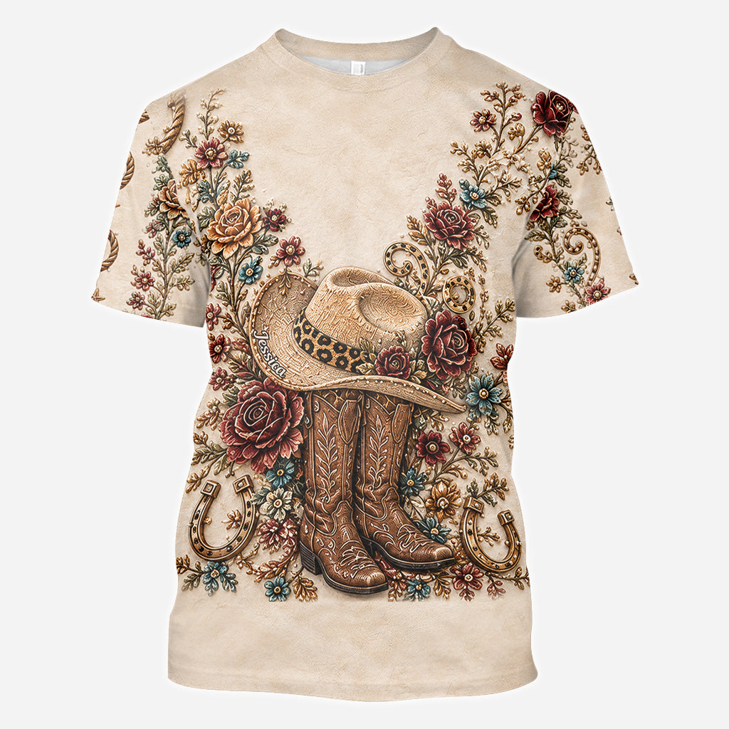 Rodeo Romance - Personalized Cowgirl All Over Shirt