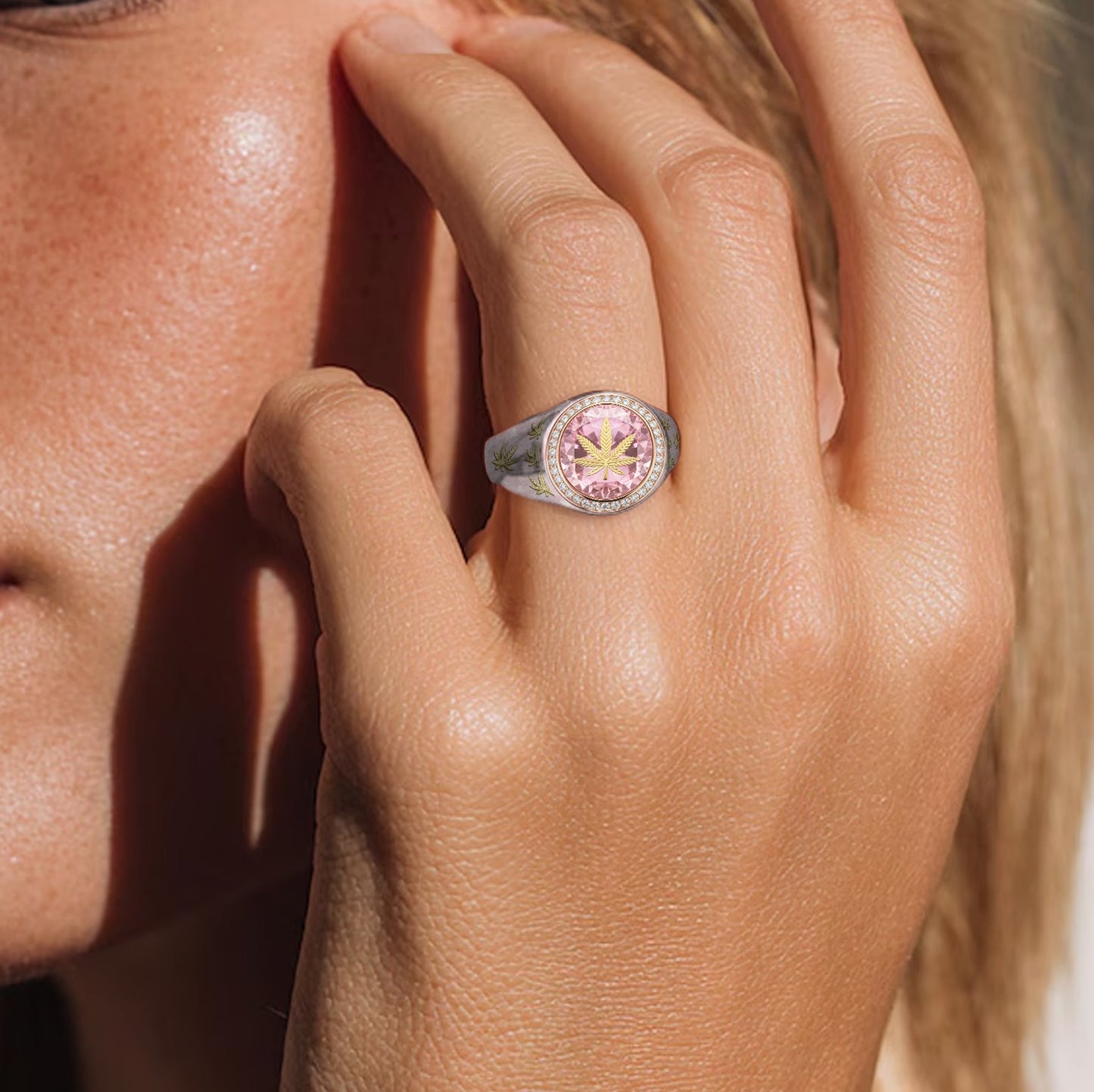 Unique Stone - Personalized Weed Signet Ring