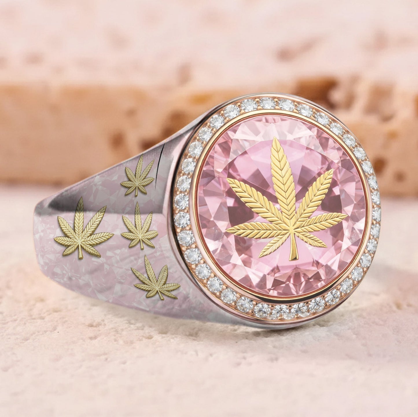 Unique Stone - Personalized Weed Signet Ring