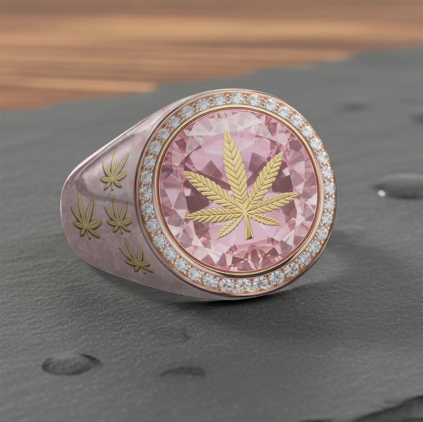 Unique Stone - Personalized Weed Signet Ring