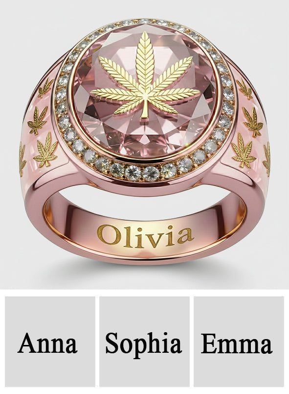 Unique Stone - Personalized Weed Signet Ring