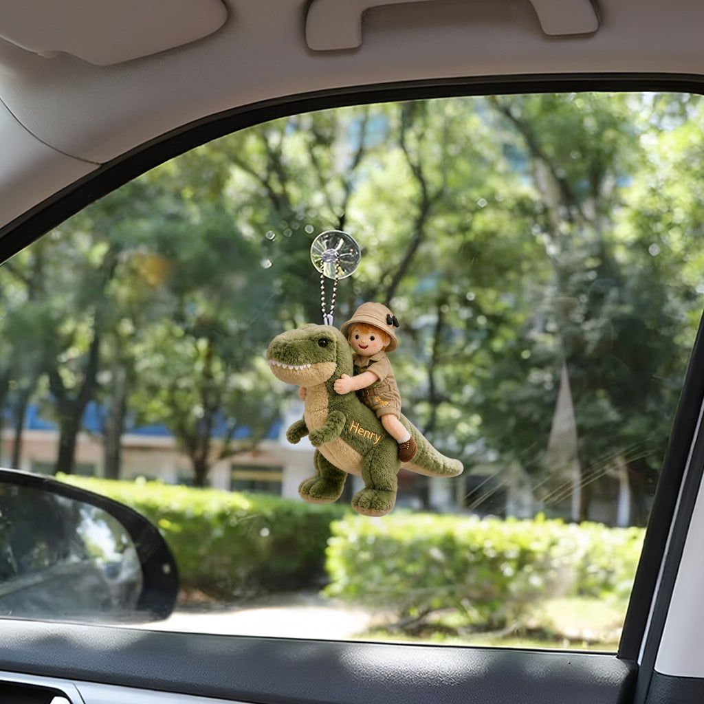 Dino Rider - Personalized Kid Plush Keychain